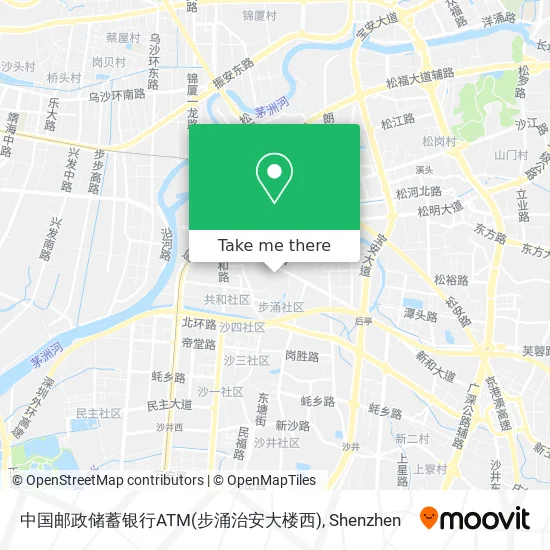 中国邮政储蓄银行ATM(步涌治安大楼西) map