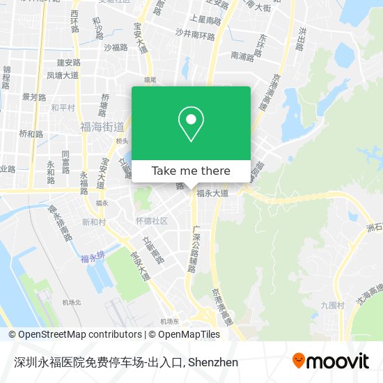 深圳永福医院免费停车场-出入口 map