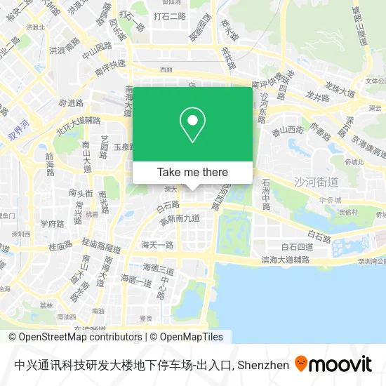中兴通讯科技研发大楼地下停车场-出入口 map
