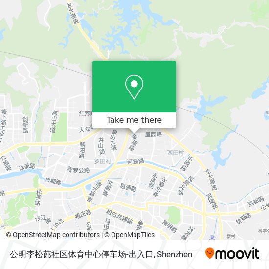 公明李松蓢社区体育中心停车场-出入口 map