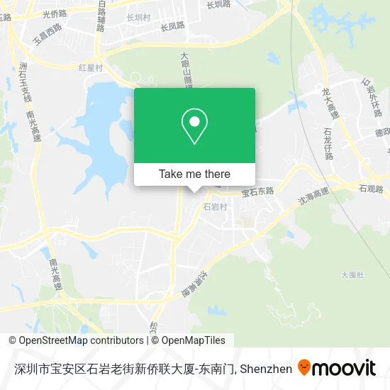 深圳市宝安区石岩老街新侨联大厦-东南门 map