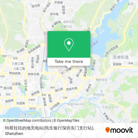 特斯拉目的地充电站(民生银行深圳东门支行站) map