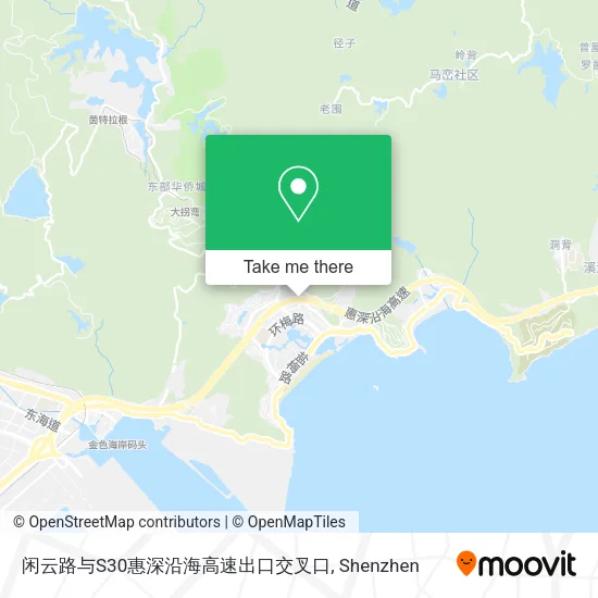 闲云路与S30惠深沿海高速出口交叉口 map