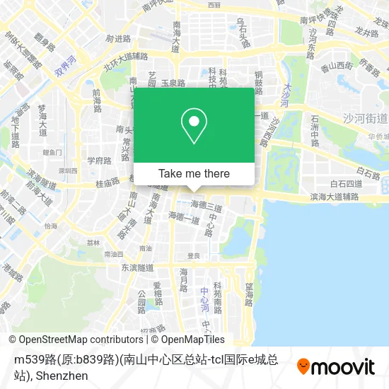 m539路(原:b839路)(南山中心区总站-tcl国际e城总站) map