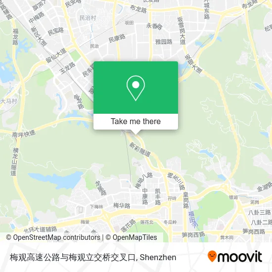 梅观高速公路与梅观立交桥交叉口 map