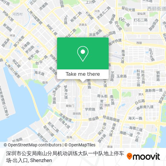 深圳市公安局南山分局机动训练大队一中队地上停车场-出入口 map