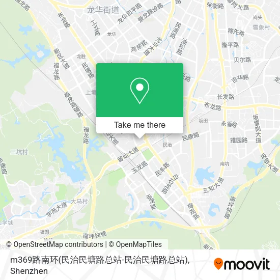 m369路南环(民治民塘路总站-民治民塘路总站) map