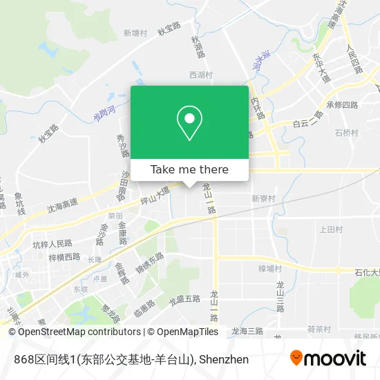 868区间线1(东部公交基地-羊台山) map