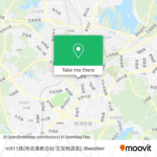 m511路(布吉康桥总站-宝安桃源居) map