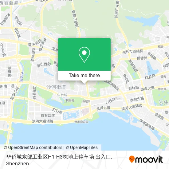 华侨城东部工业区H1-H3栋地上停车场-出入口 map