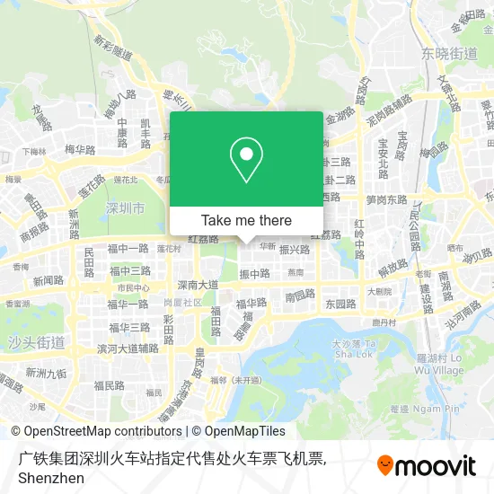 广铁集团深圳火车站指定代售处火车票飞机票 map