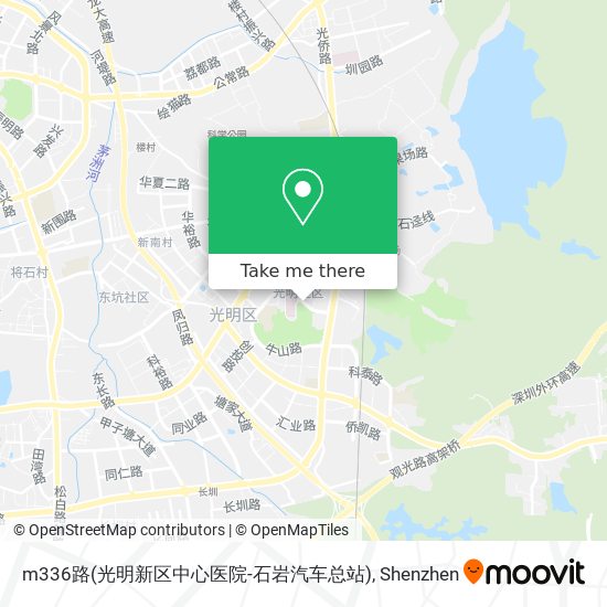 m336路(光明新区中心医院-石岩汽车总站) map