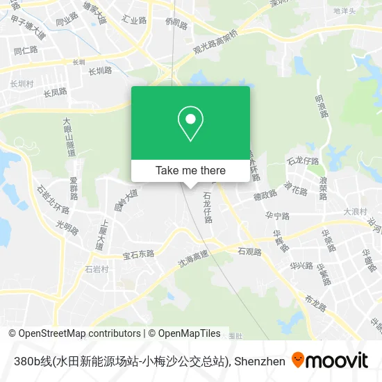 380b线(水田新能源场站-小梅沙公交总站) map
