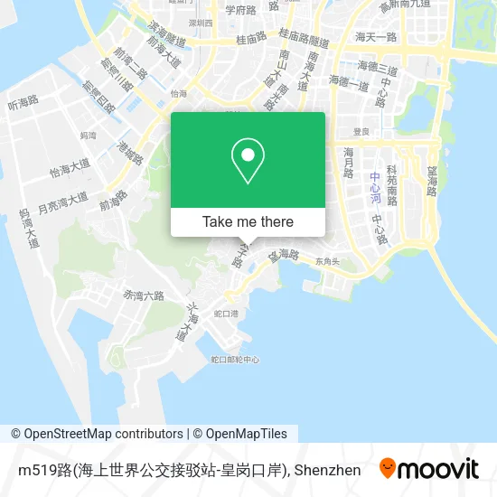 m519路(海上世界公交接驳站-皇岗口岸) map