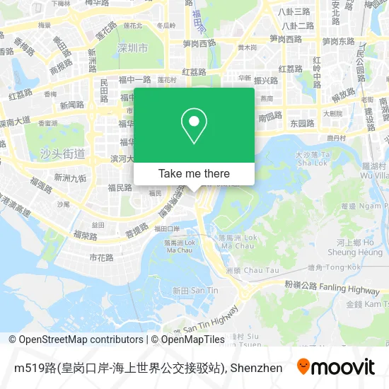 m519路(皇岗口岸-海上世界公交接驳站) map