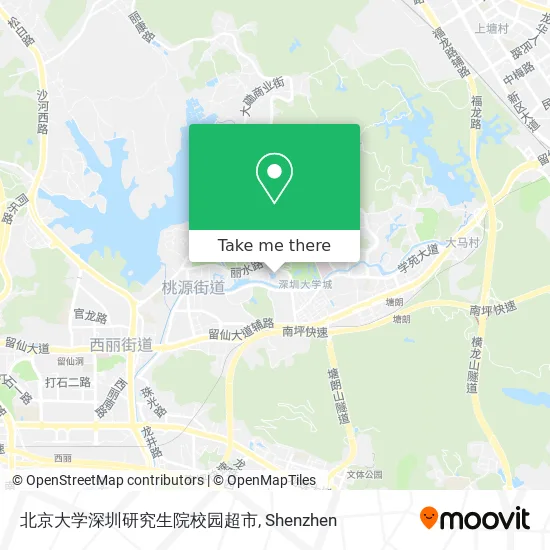 北京大学深圳研究生院校园超市 map