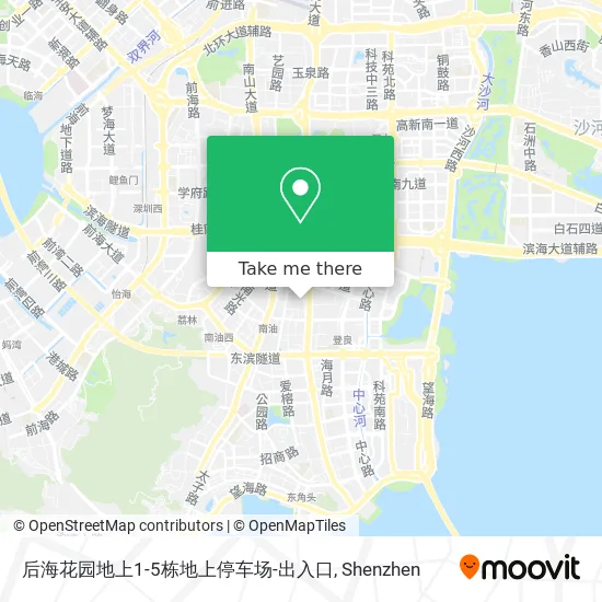 后海花园地上1-5栋地上停车场-出入口 map