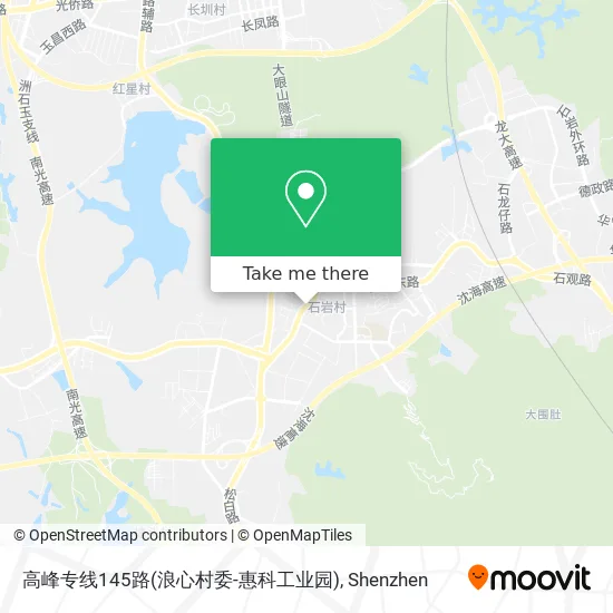 高峰专线145路(浪心村委-惠科工业园) map