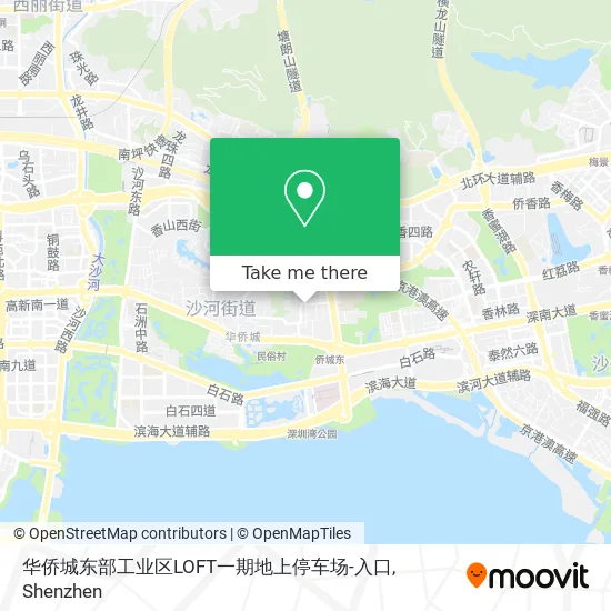 华侨城东部工业区LOFT一期地上停车场-入口 map