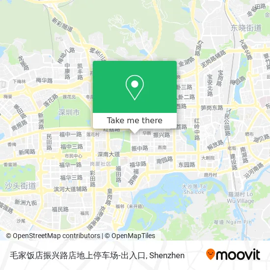 毛家饭店振兴路店地上停车场-出入口 map