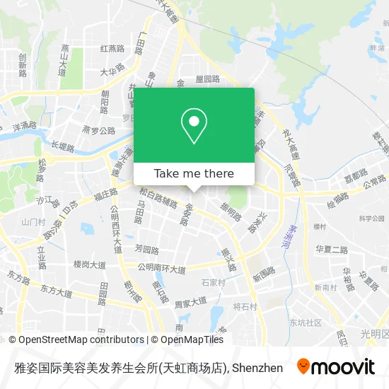 雅姿国际美容美发养生会所(天虹商场店) map