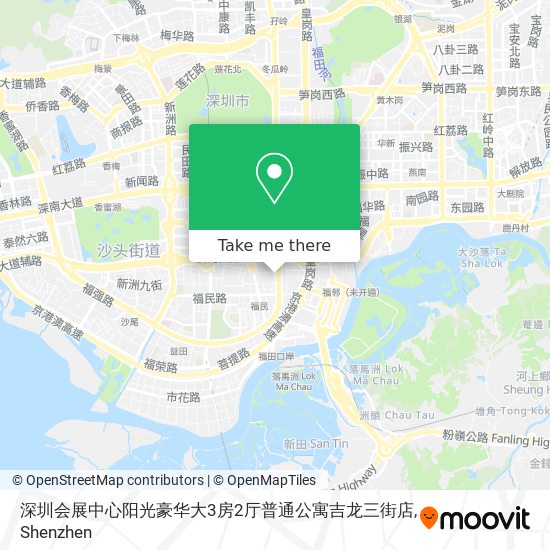 深圳会展中心阳光豪华大3房2厅普通公寓吉龙三街店 map