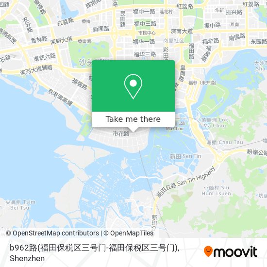 b962路(福田保税区三号门-福田保税区三号门) map