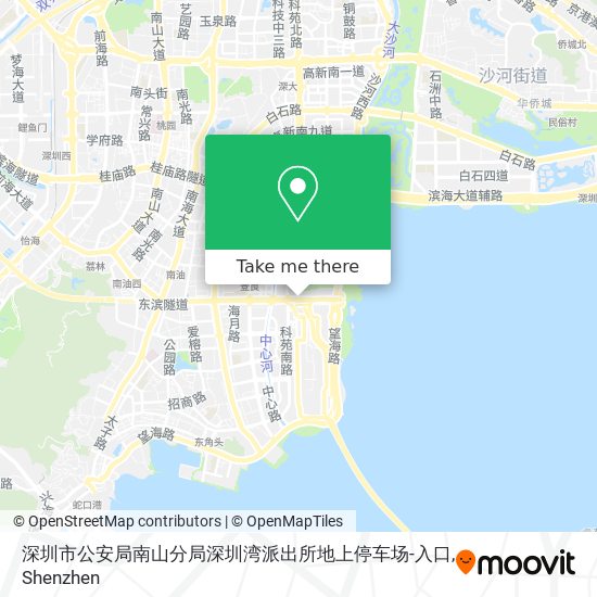 深圳市公安局南山分局深圳湾派出所地上停车场-入口 map