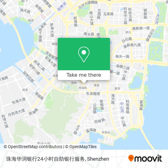 珠海华润银行24小时自助银行服务 map