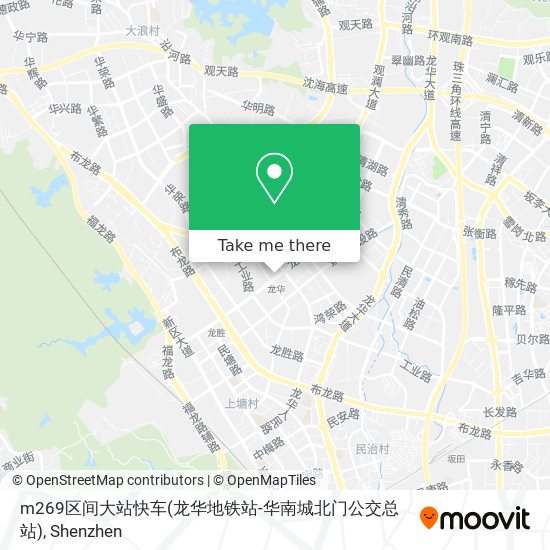 m269区间大站快车(龙华地铁站-华南城北门公交总站) map