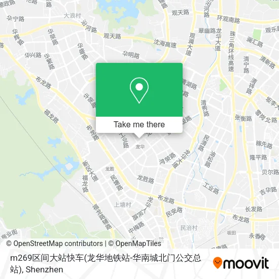 m269区间大站快车(龙华地铁站-华南城北门公交总站) map