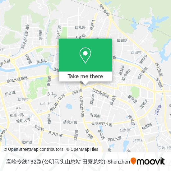 高峰专线132路(公明马头山总站-田寮总站) map