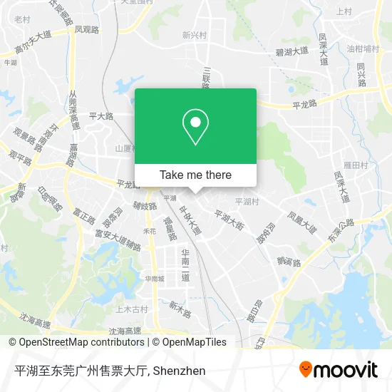 平湖至东莞广州售票大厅 map