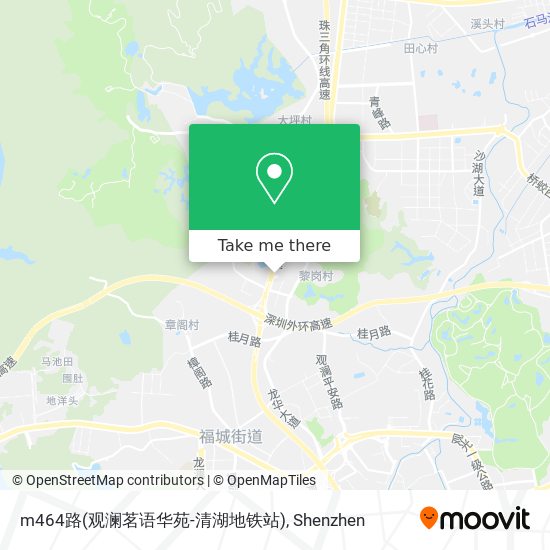 m464路(观澜茗语华苑-清湖地铁站) map