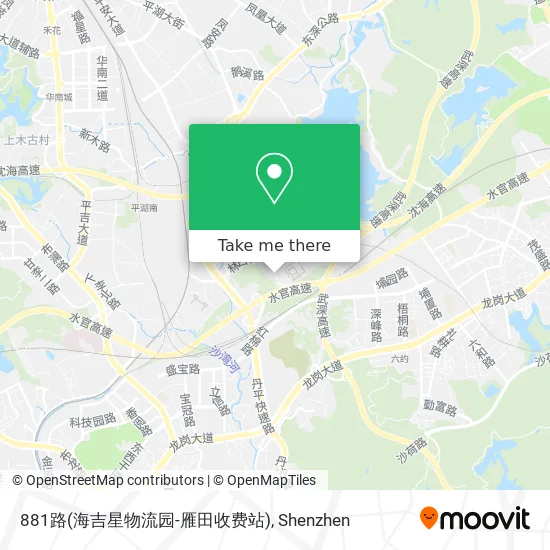 881路(海吉星物流园-雁田收费站) map