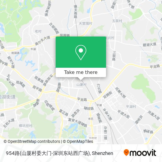 954路(山厦村委大门-深圳东站西广场) map