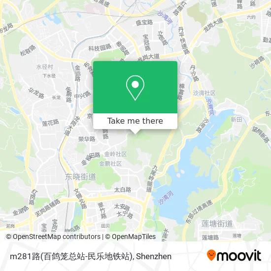 m281路(百鸽笼总站-民乐地铁站) map