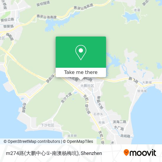 m274路(大鹏中心①-南澳杨梅坑) map