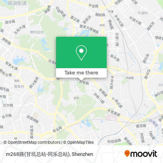 m268路(甘坑总站-同乐总站) map