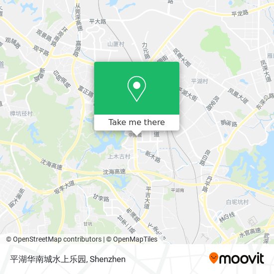 平湖华南城水上乐园 map