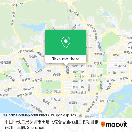 中国中铁二局深圳市岗厦北综合交通枢纽工程项目钢筋加工车间 map