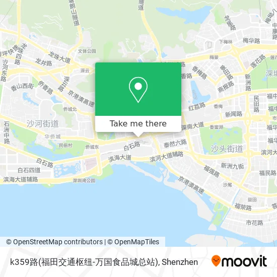 k359路(福田交通枢纽-万国食品城总站) map