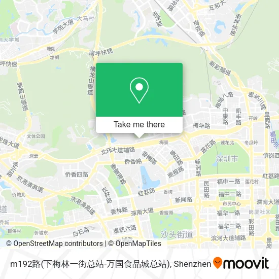 m192路(下梅林一街总站-万国食品城总站) map