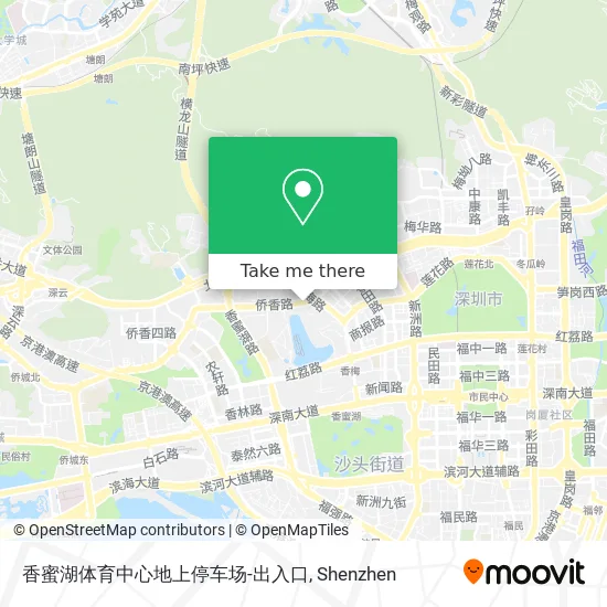 香蜜湖体育中心地上停车场-出入口 map