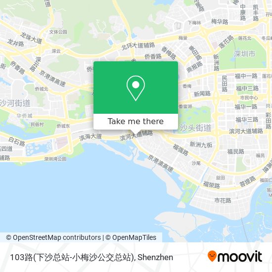 103路(下沙总站-小梅沙公交总站) map