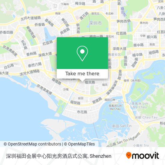 深圳福田会展中心阳光房酒店式公寓 map