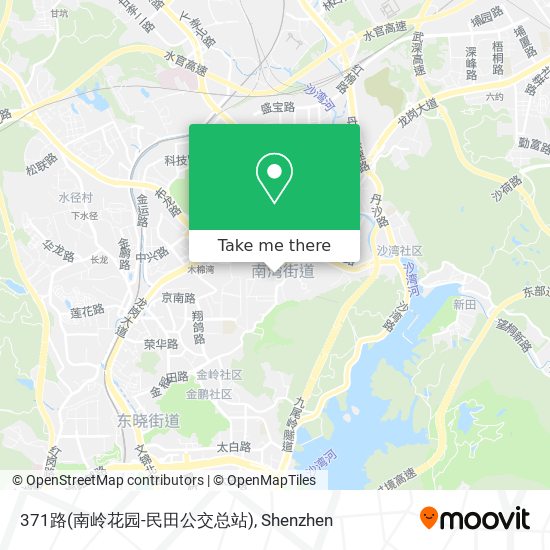 371路(南岭花园-民田公交总站) map