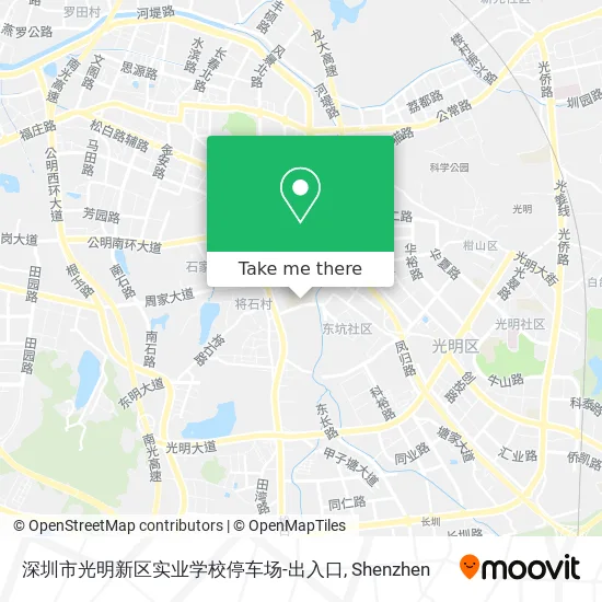 深圳市光明新区实业学校停车场-出入口 map