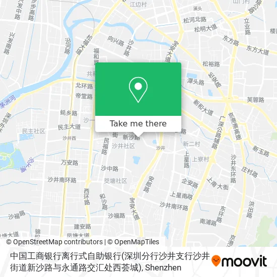 中国工商银行离行式自助银行(深圳分行沙井支行沙井街道新沙路与永通路交汇处西荟城) map