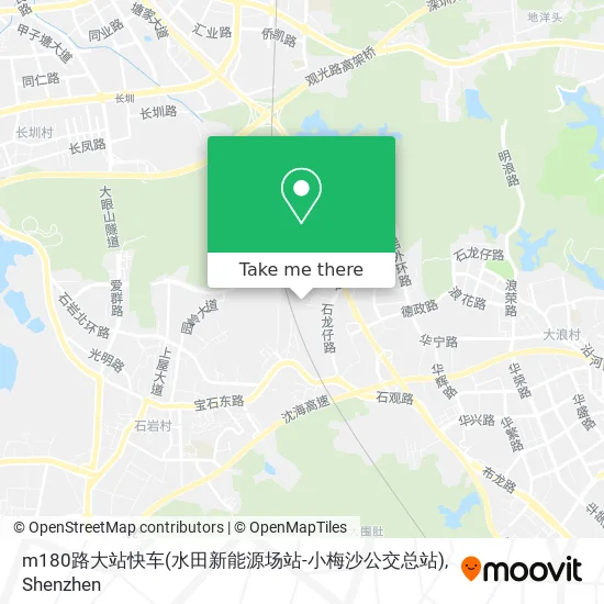 m180路大站快车(水田新能源场站-小梅沙公交总站) map